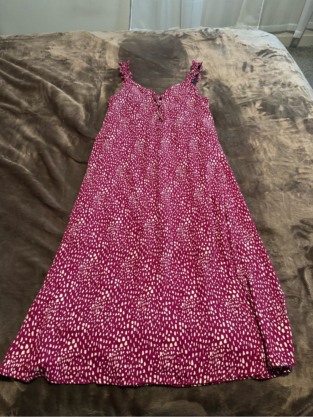 Sienna Sky Fuchsia and White Printed Sundress